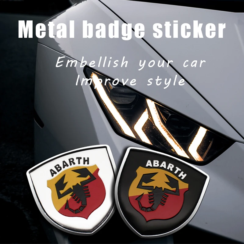 

3D Metal Car Body Stickers Badge Trunk Emblem Decal for Abarth 595 Spoiler 124 500 Spider Punto Car-styling Exterior Accessories