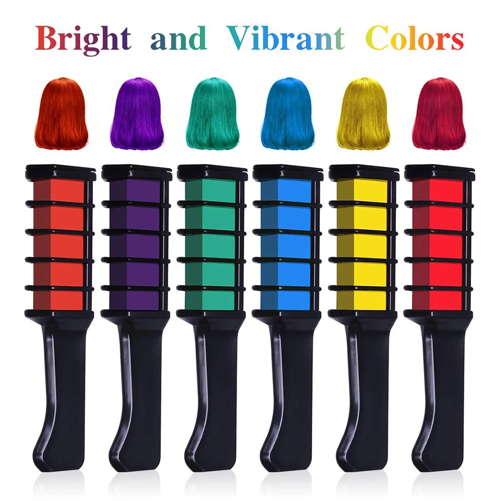 

Temporary Hair Color Chalk Combs Kit Girls Party Cosplay Halloween Hair Salon Dyeing LDO99