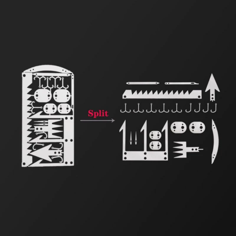 Рыболовная Снасть 22 в 1 рыболовная снасть кредитная карта многофункциональный