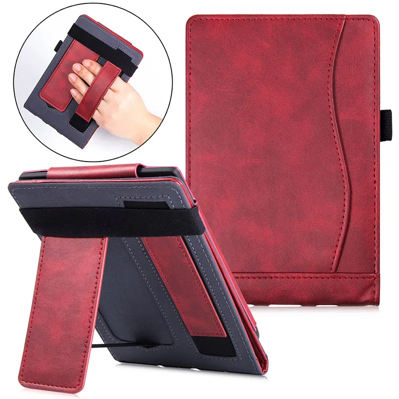 Red wine Умный чехол BOZHUORUI подходит для 7," Pocketbook 740 InkPad 3 PB740 электронные книги ручной кронштейн Портативный Авто спящий Пробуждение чехол из искусственной кожи - Цвет: Red wine