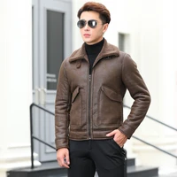 mens double sided composite imitation deerskin velvet leather jacket men faux fur motorcycle jacket plus velvet thickening