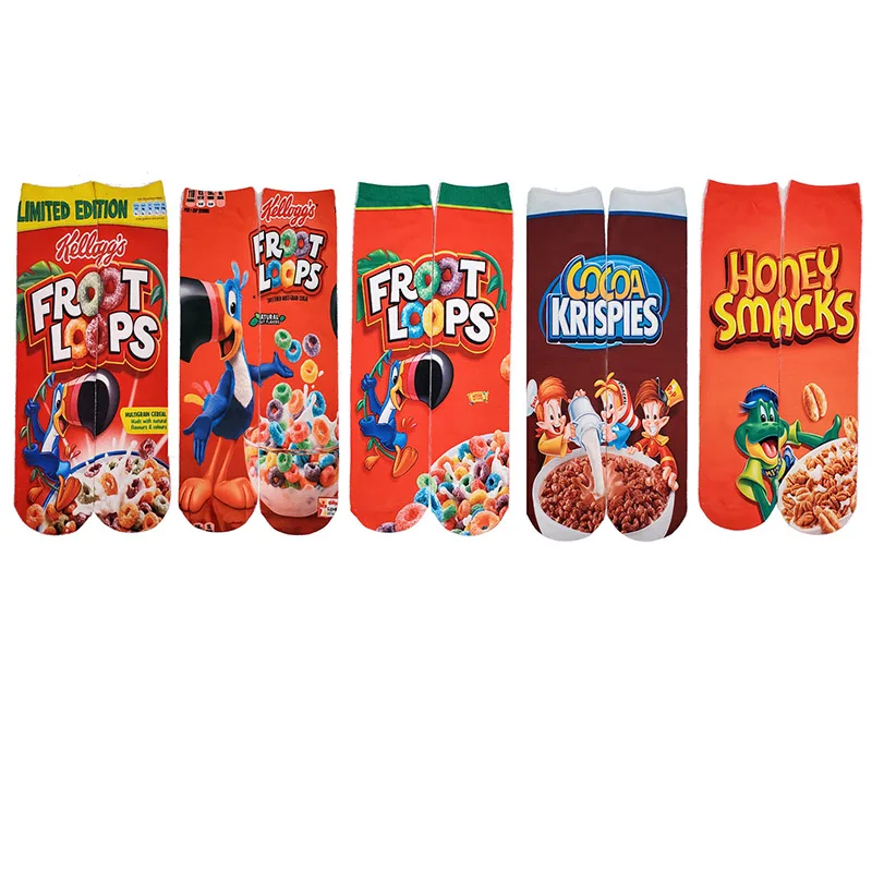 

Носки женские Короткие хлопковые с 3D-принтом, 30/40 см