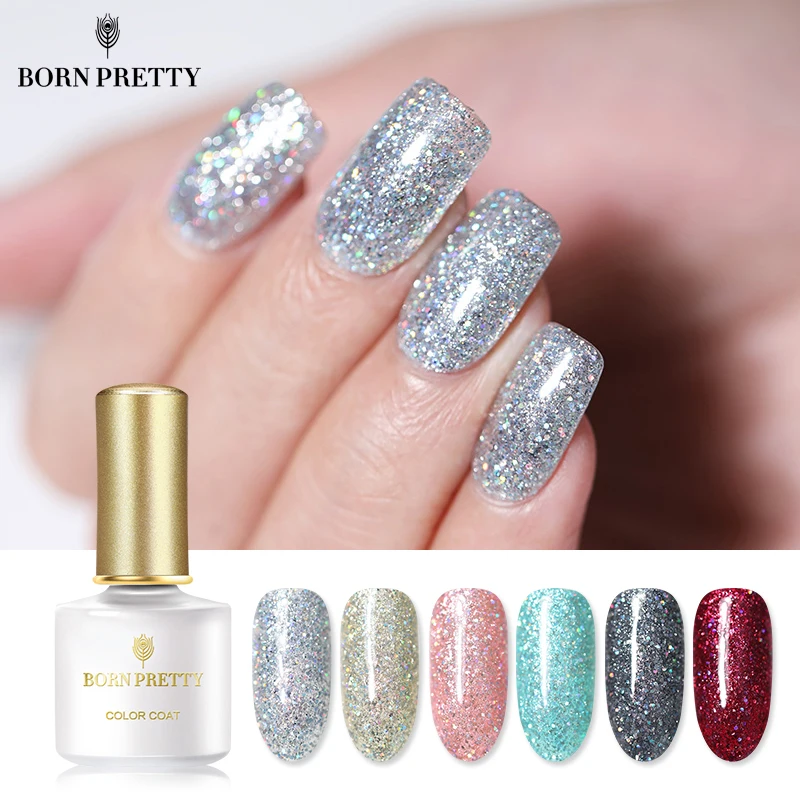 BORN PRETTY Platinum Гель-лак для ногтей 6 мл звездное небо блеск замачивается УФ Гель-лак для ногтей Shinging Bling Sequins лак для ногтей