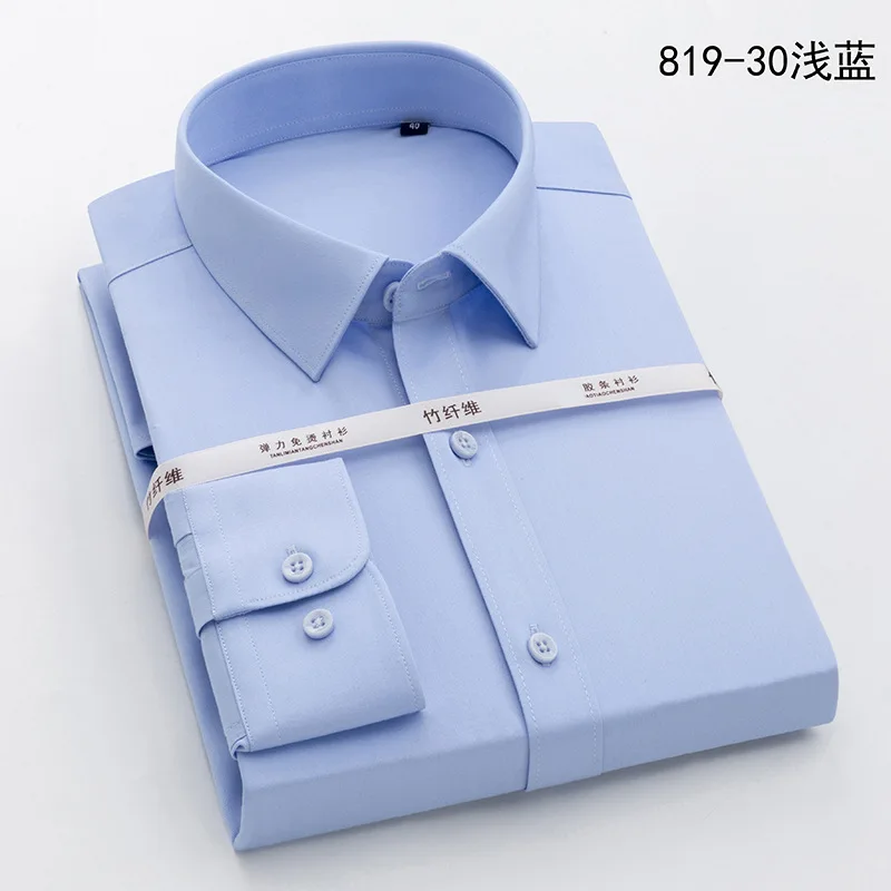 Рубашка мужская с длинным рукавом дышащая эластичная из бамбукового волокна