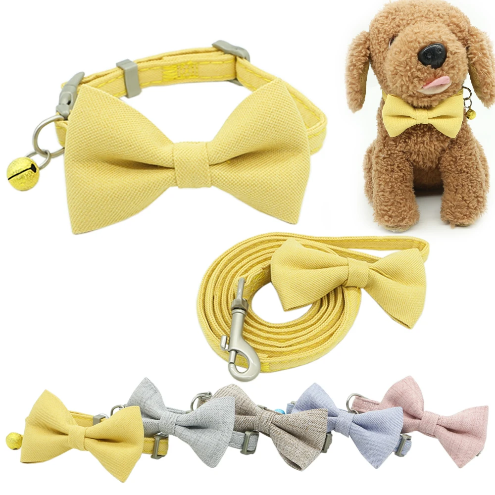Собачий поводок ошейник Регулируемый мягкий милый бант двойной слой собачий для