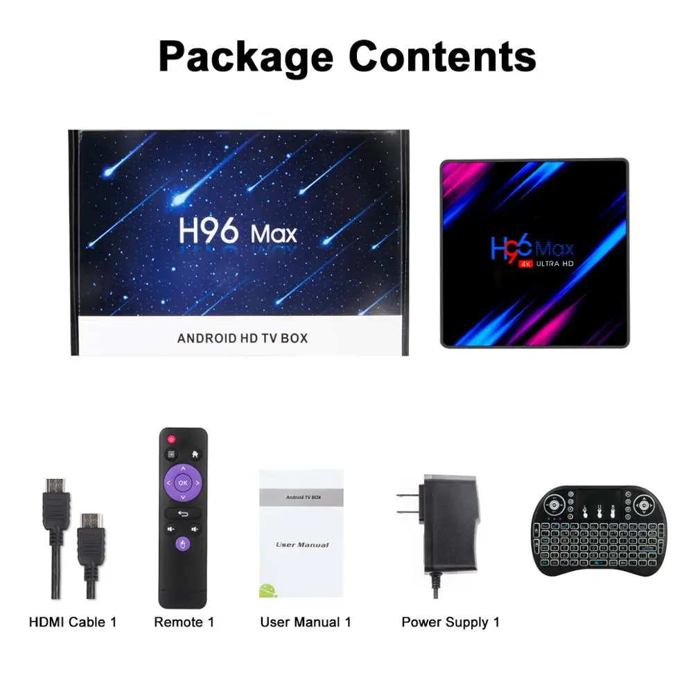 

Android TV Box Android 10.0 Smart Media Box4G+64G RK3318 Quad-Core 64bit Cortex-A53 4K Ultra HD Support Dual Band WiFi 2.4G/5G