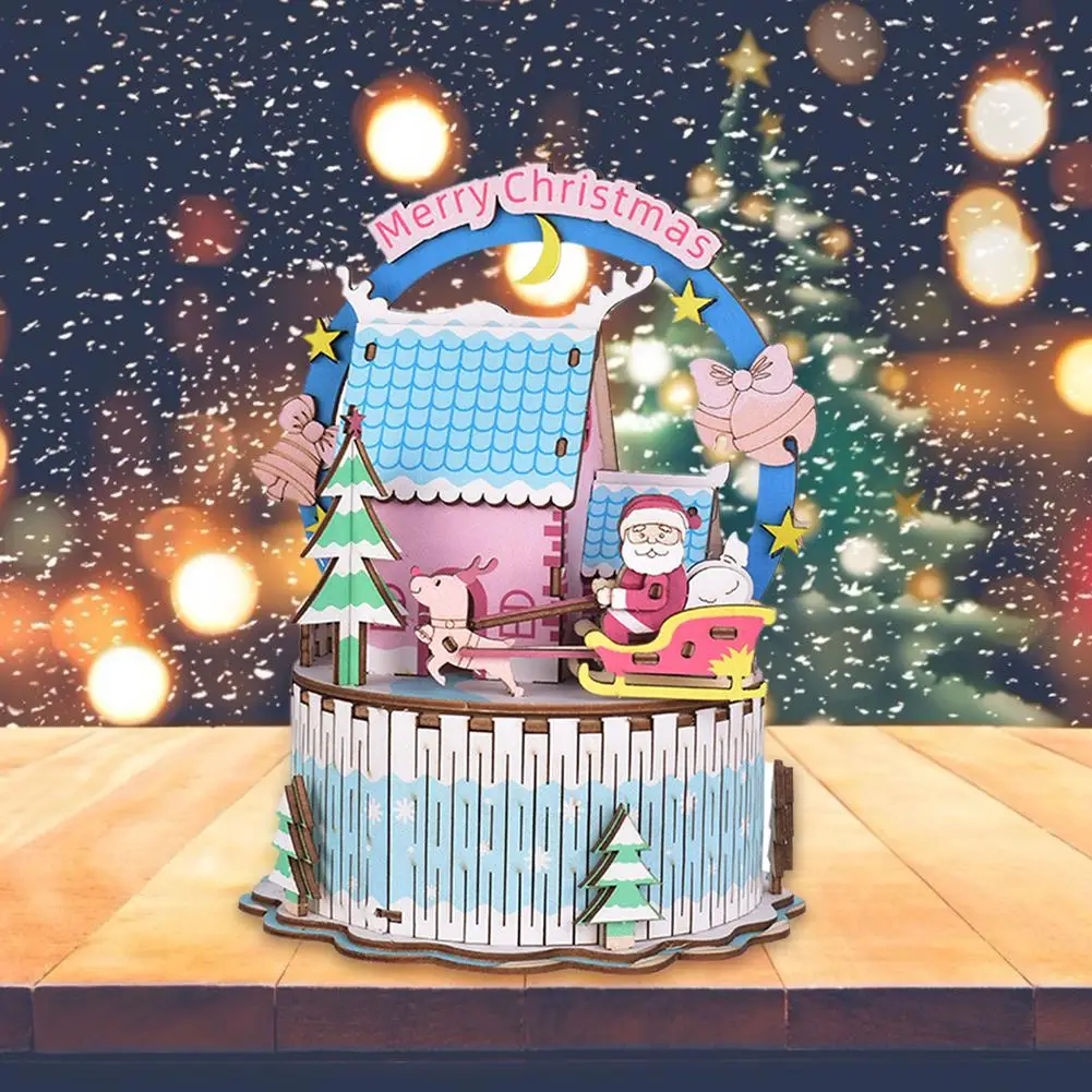 Деревянная карусель для творчества музыкальная шкатулка заводная детская