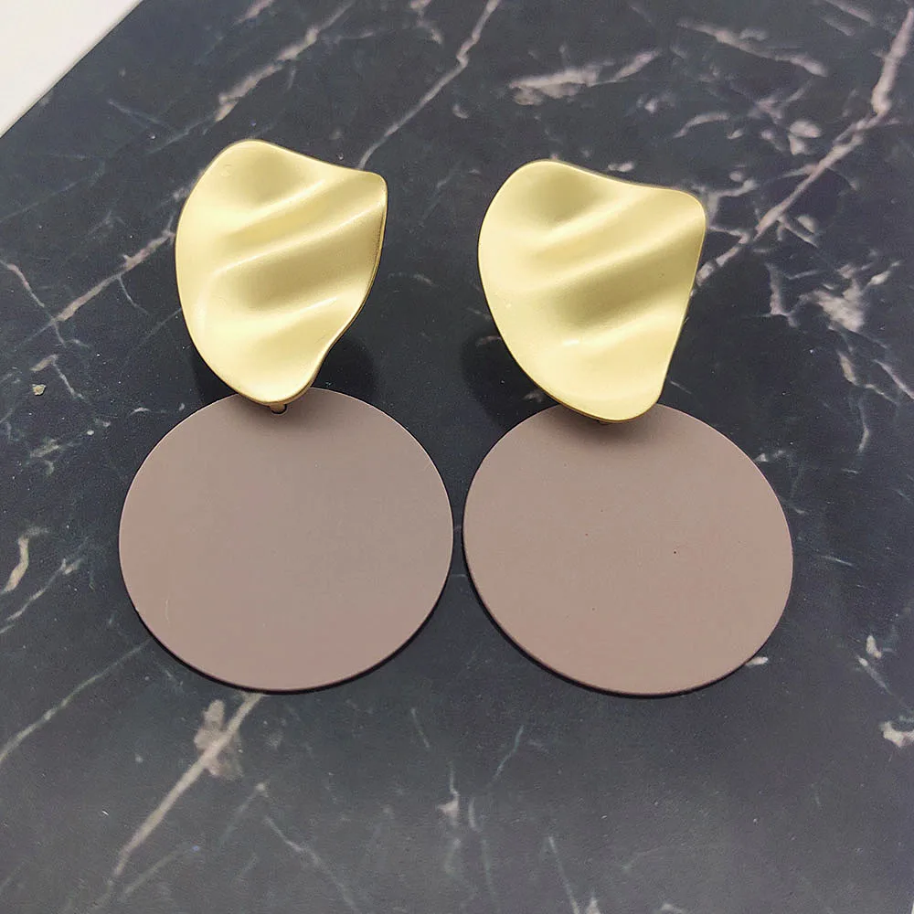 2019 необычные металлические волнистые геометрические серьги висящие круглые