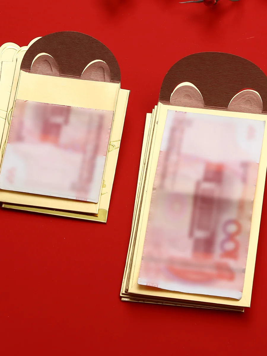 

18/pcs Red Envelope Money Bag New Year Birthday Wedding Holiday Gift Greeting Card Thickened Cardboard Animation Cat Cow