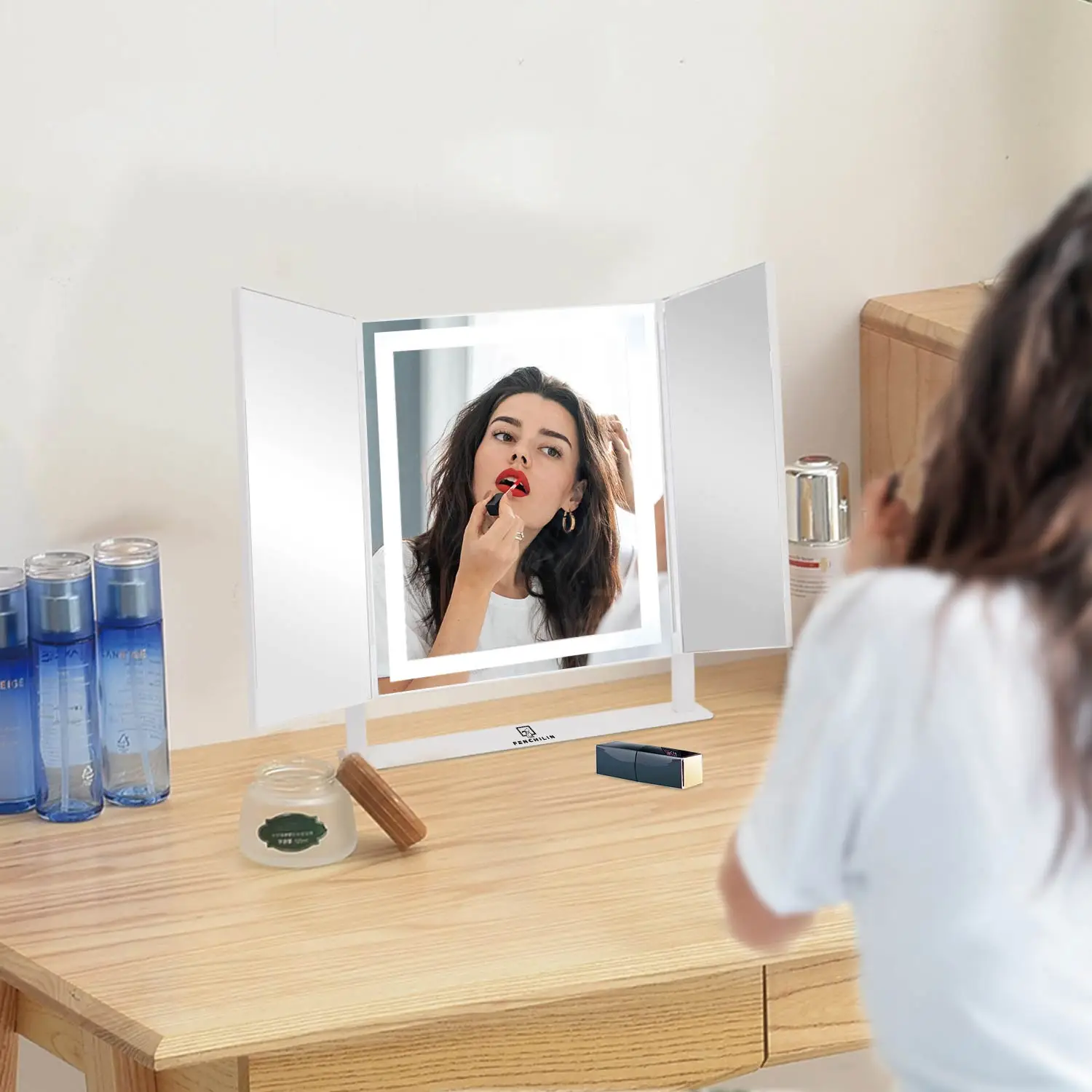 

Makeup Vanity Mirror With 10X Lights LED Magnifying Mirror Cosmetic Mirrors LED Make up Mirrors Lady For Photo Fill light mirror