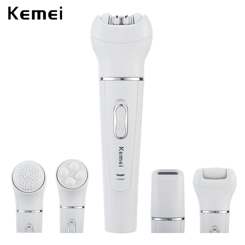 Kemei 5 в 1 бикини Эпилятор для женщин леди электробритва женский перезаряжаемый депилятор удаление волос
