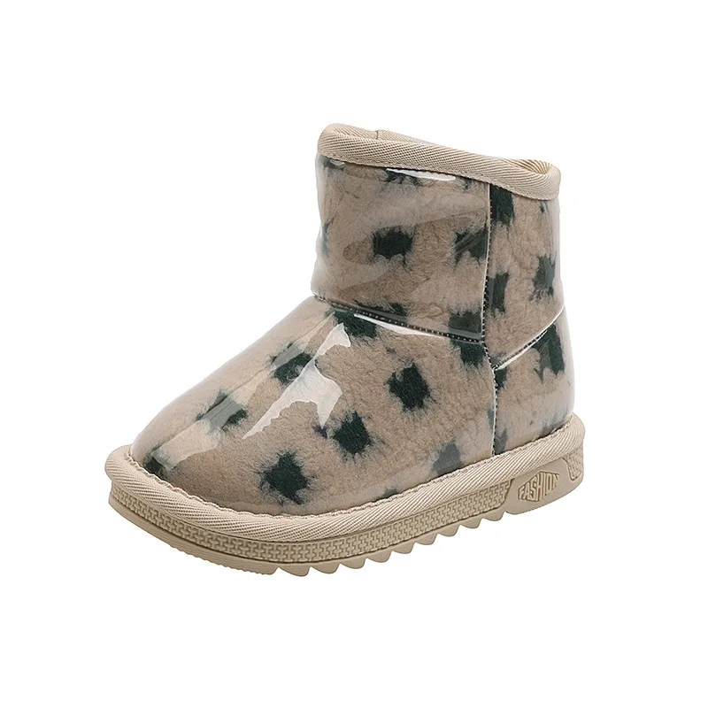 

CNFSNJ New Boys Girls Winter Boots Fashion Slip-on Warm Thick Cotton Shoes For Toddlers Big Kids Children Snow Boots