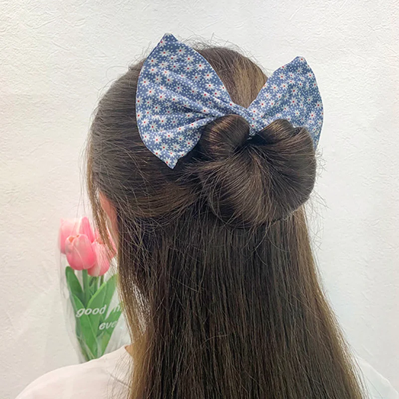 

Deft Bun Blue White Dot Hair Bands for Women Girl Cloth Headband Hairpin Hair Circle Bun Maker Ponytail Holder Hair Accessories