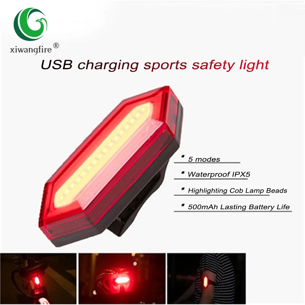 

XIWANGFIRE Bicycle Light LED Taillight Rear Tail Safety Warning Cycling Portable Light, USB Style Rechargeable or Battery Style