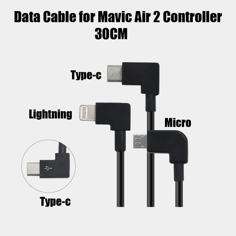 

Mavic Air 2 контроллер OTG кабель для передачи данных Type-C к Micro USB IOS Lightning 30 см для DJI Mavic Air 2 Настольный держатель кабели для передачи данных