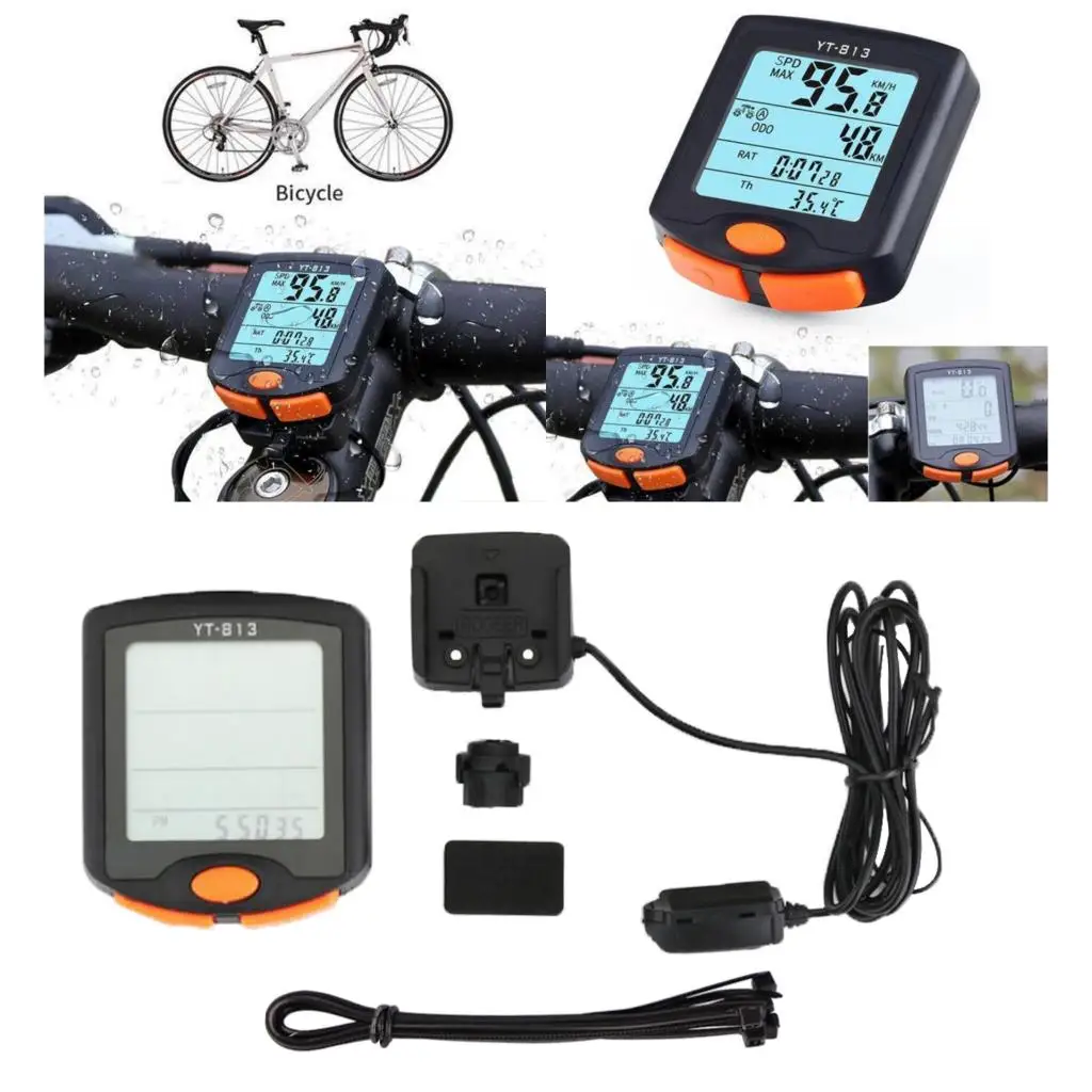 Беспроводной проводной велокомпьютер 24 функции спидометр одометр ЖК дисплей