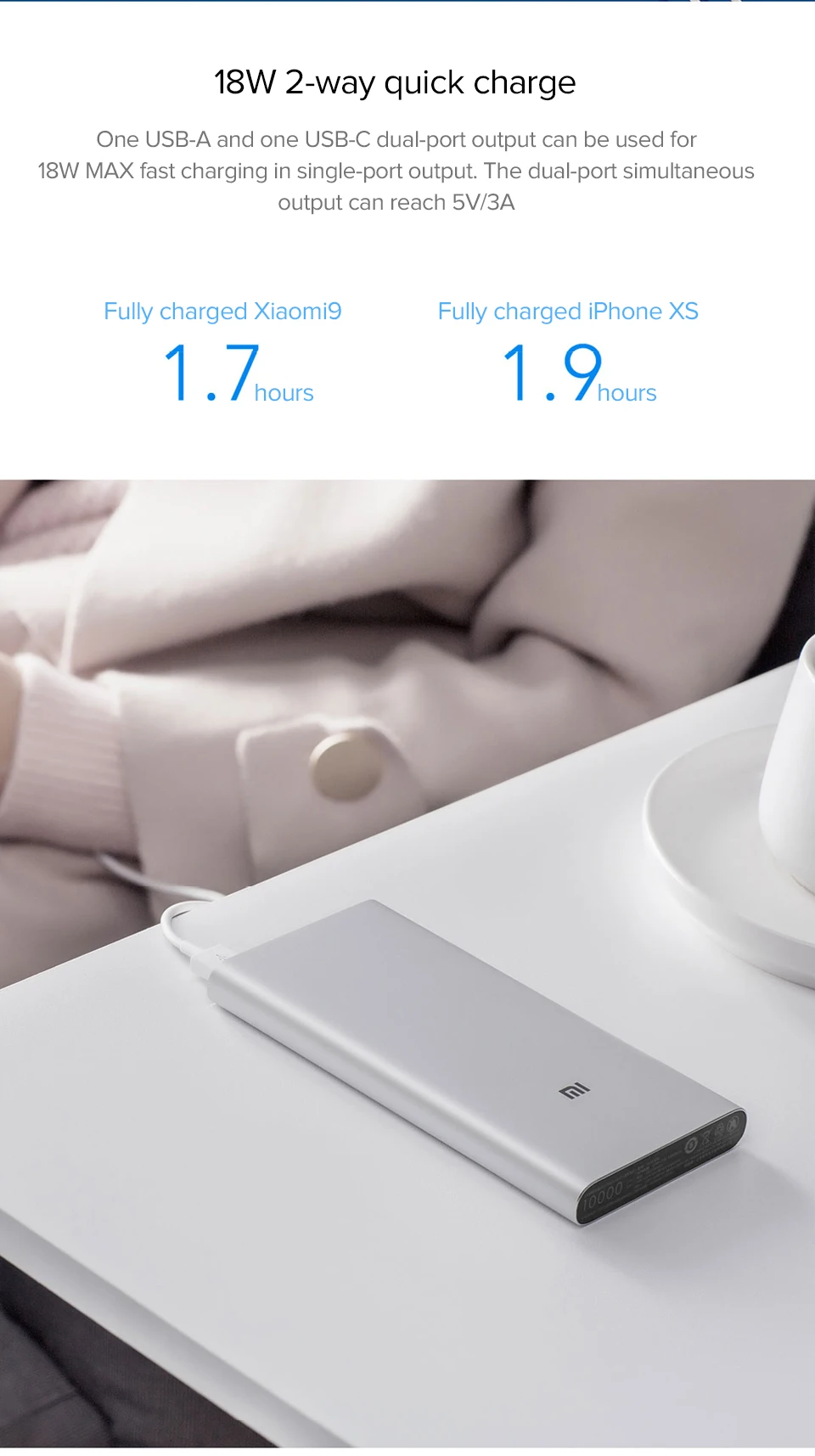 Аккумулятор Xiaomi Mi Power Bank 3 10000 PLM13ZM Fast Charge Version Недорогой внешний аккумулятор с быстрой зарядкой