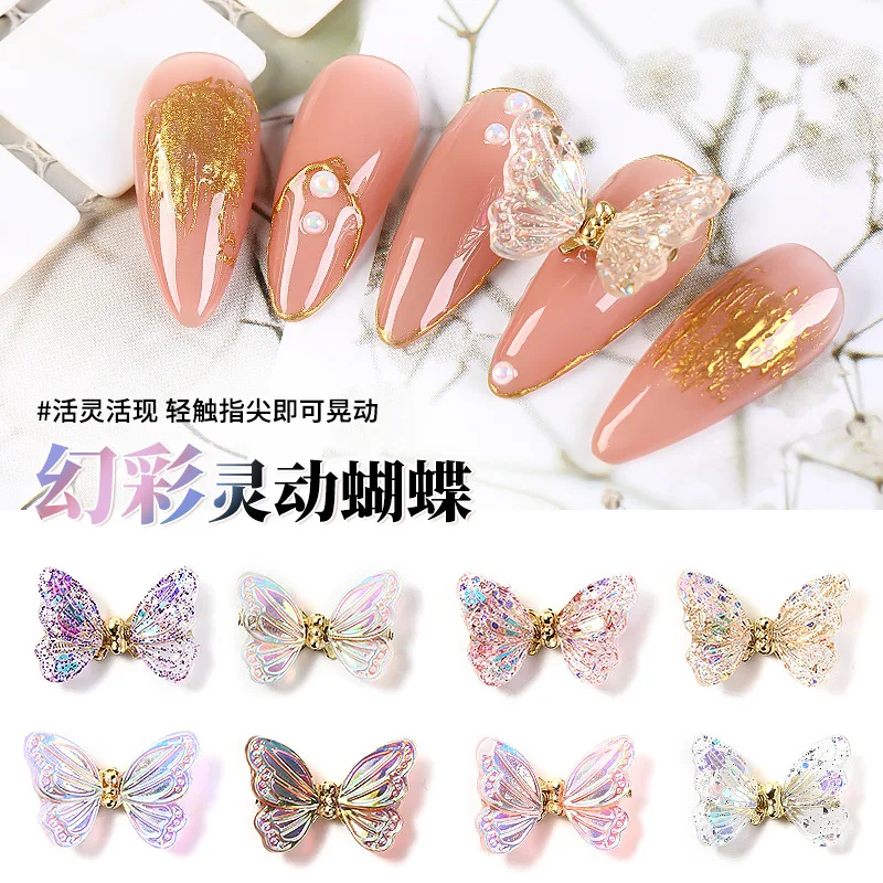

Butterfly Shape DIY handmade nail three-dimensional butterfly mini nail jewelry small butterfly 3D Nails Art Accessories