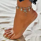 Браслет-цепочка на ногу, в стиле бохо, с подвеской в виде морской звезды, ракушки, босоножки, пляжные украшения для ног, AM3099