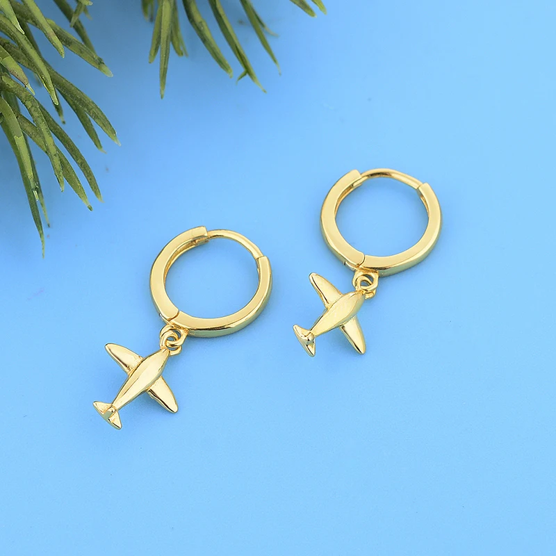 FC ювелирное изделие подлинное серебро 925 пробы 3D золотой цвет самолет обруч
