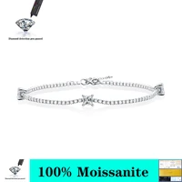 100 925 sterling silver tennis chain 3mm 5mm moissanite bracelets menwomen fine jewelry party gift wholesale drop ship