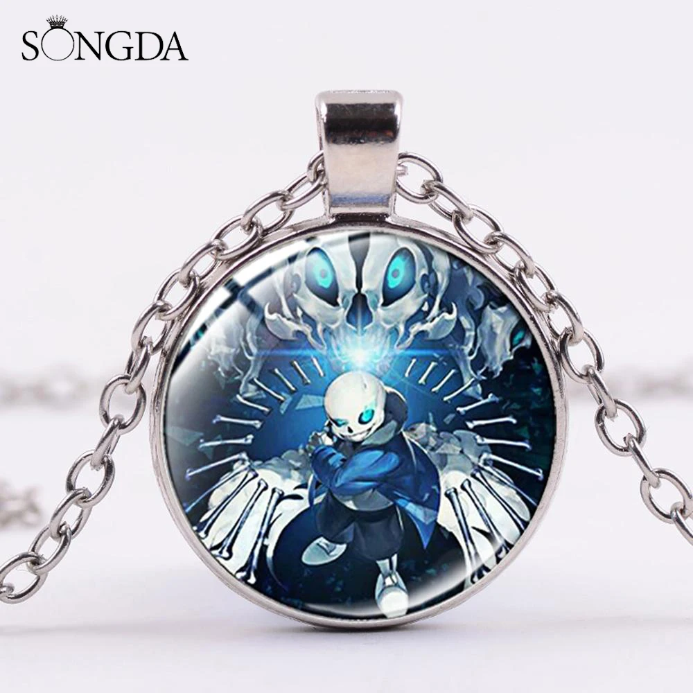 Популярное ожерелье из фильма Undertale ручной работы стеклянный кабошон с фото