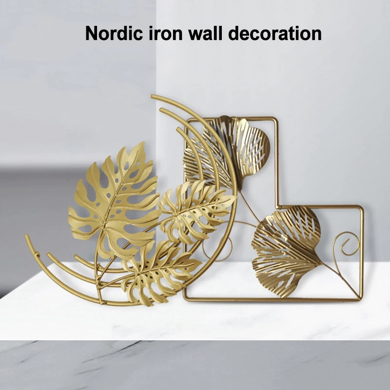 

Metal Leaf Wall Decor Wall Sculptures Hanging Parts Wall Decoration Wall Art For Home Bedroom
