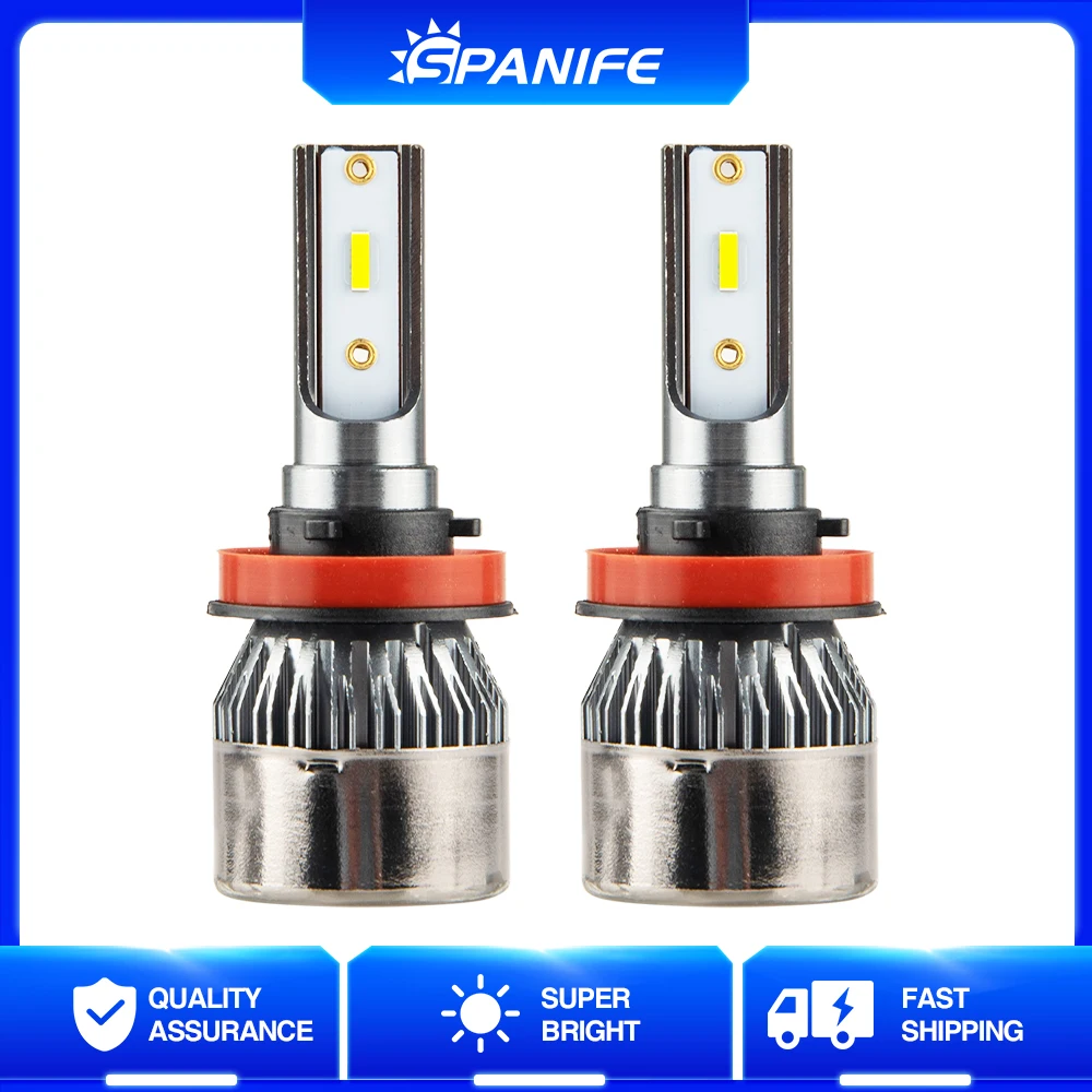 

Светодиодсветодиодный противотумансветильник фары Spanife, светодиодные лампы h11 H4 H3 9006 880 881 4000LM 3000K, мини Автомобильные противотуманные фары 12...