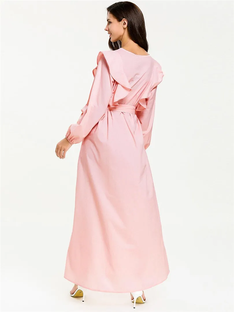 Длинное платье макси для молодых девушек розовые повседневные платья с