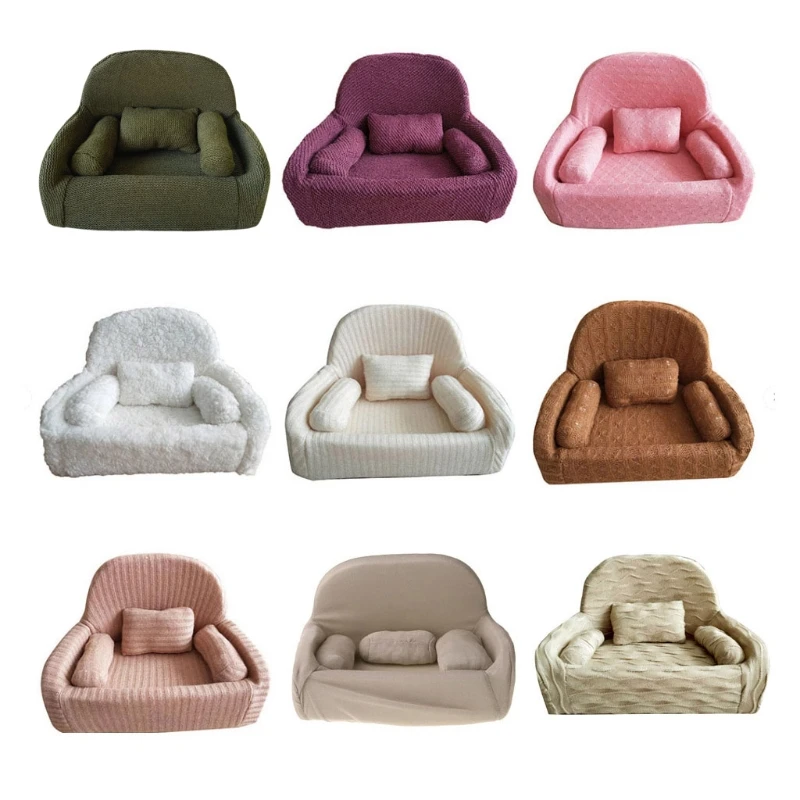 

4 Pcs/Set Newborn Photography Props Baby Posing Sofa Pillow Infant Photo Shooting Chair Decoration Fotografia Accessories