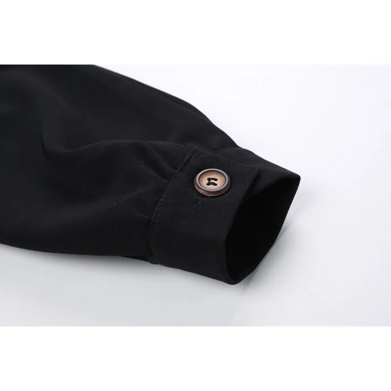 Черное клетчатое женское шикарное модное платье-рубашка средней длины на