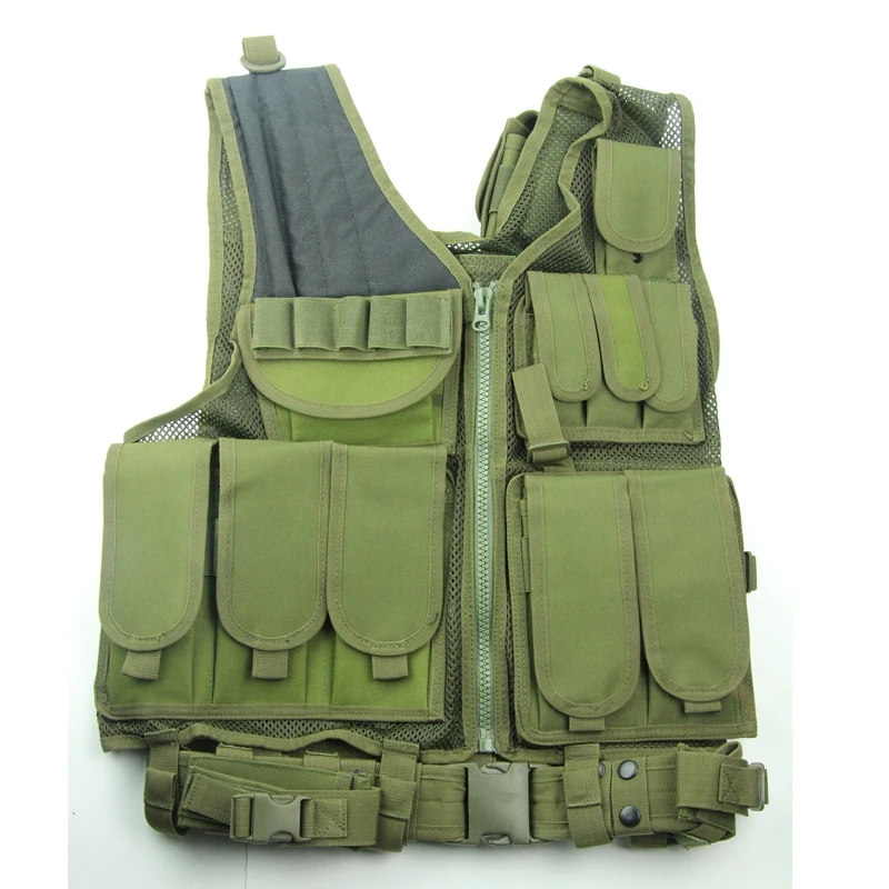 GR Тактический Жилет Molle для страйкбола, боевой жилет для пистолета, тренировочный сетчатый жилет, защитный жилет для охоты - Цвет: GR