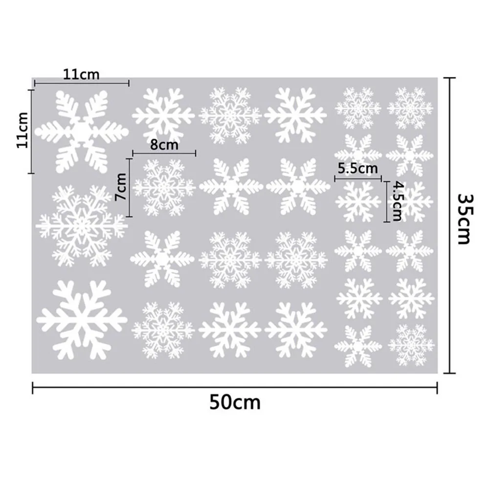 27 шт./компл. Рождественская Снежинка наклейки многоразовые детская зимняя Room