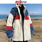 LAPPSTER мужские зимние куртки из овечьей шерсти на молнии 2021 мужские лоскутные хлопковые парки в стиле Харадзюку мужская повседневная верхняя одежда большого размера