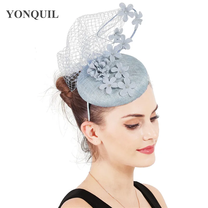 4-слойная шляпа-Вуалетка Sinamay высокого качества элегантные женские свадебные