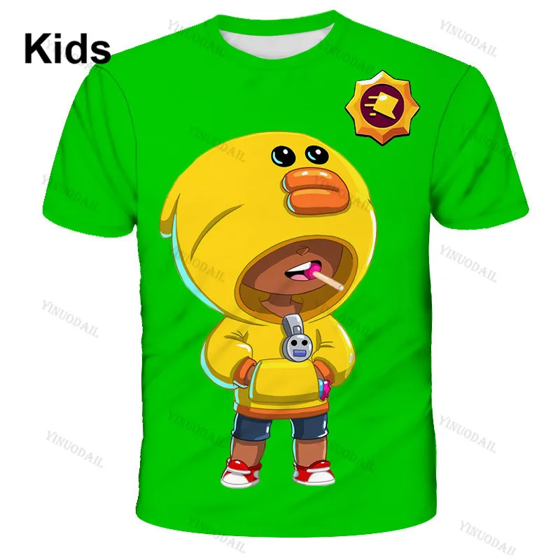 Leon Children's Wear Kids T-shirts Shooting Game 3d T-shirt Shirts Boys Girls Cute Short Sleeve Tshirt Coat Teen Clothes | Детская