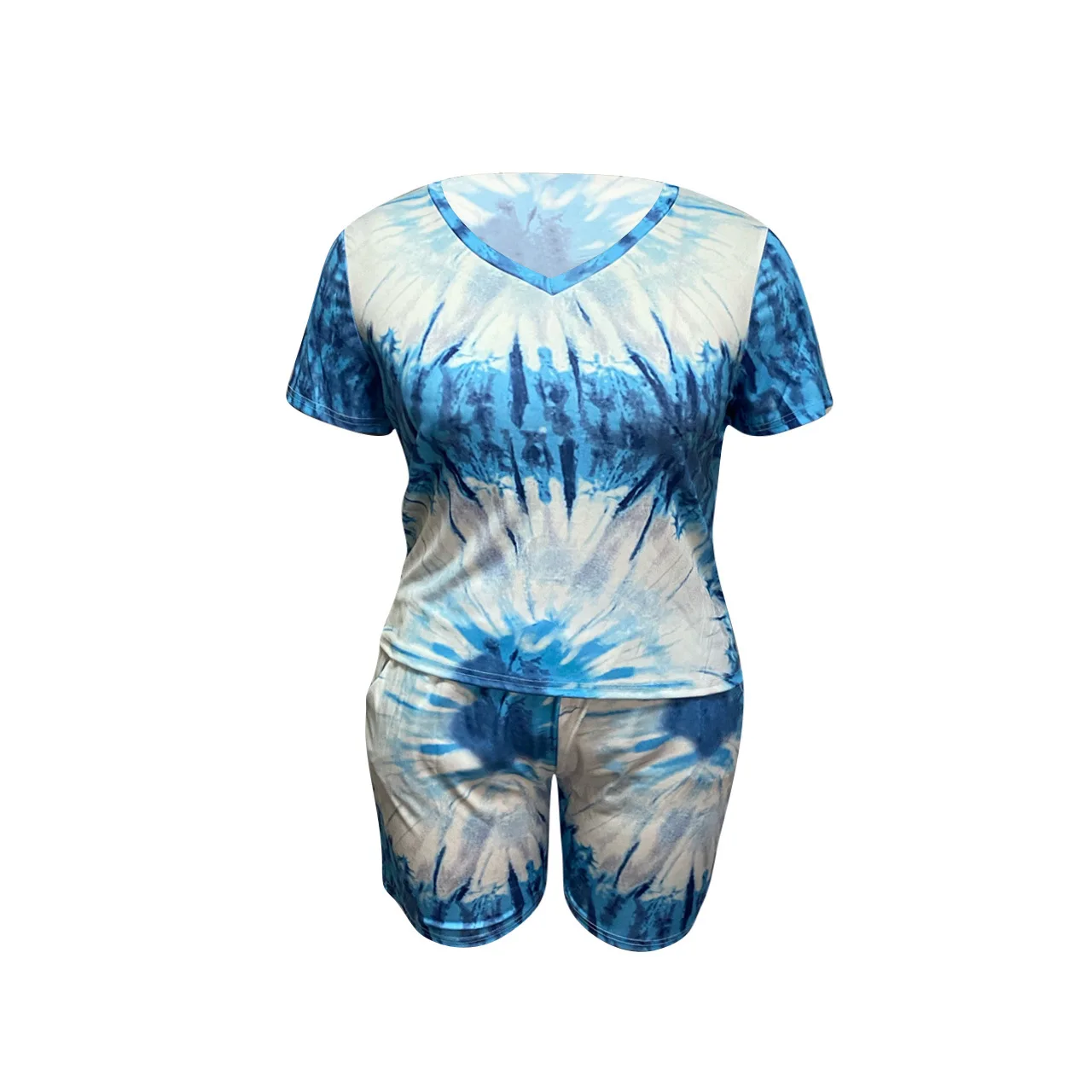 Размера плюс вареный из 2 предметов комплект с шортами для женщин Одежда отдыха