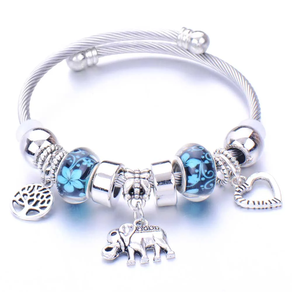 10 шт./лот браслеты с подвесками для женщин и мужчин оригинальные Кристальные