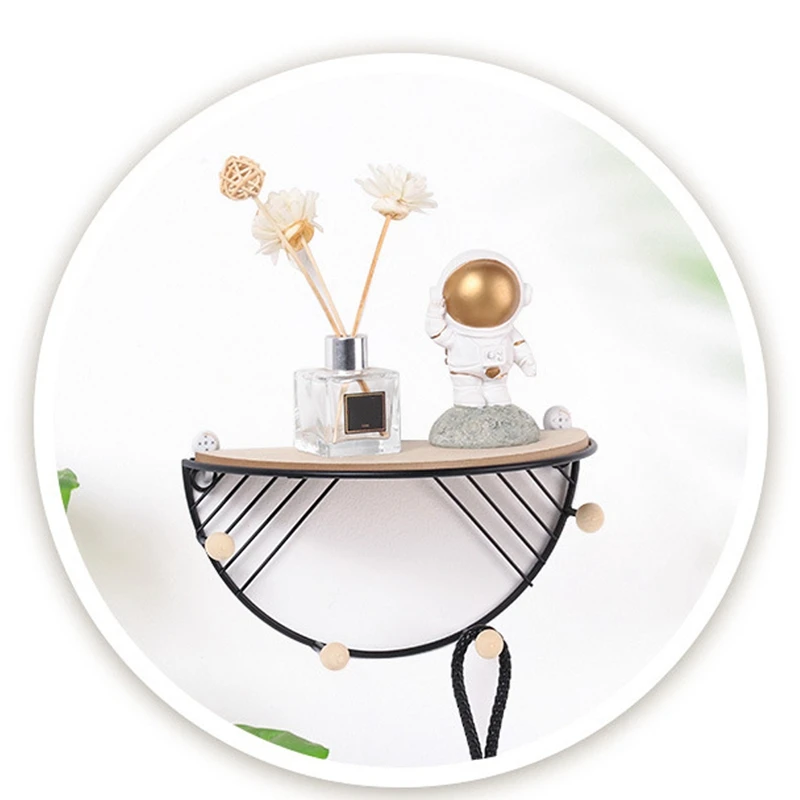 

Wood Shelves Wall Home Living Room Decoration Multi-Function Key Hook Wall Hanging Storage Display Stand