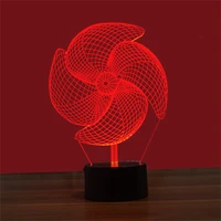 3d lamp windmill acrylic usb lights led childrens night light 7 color change touch remote night lamp bedroom decorative gifts