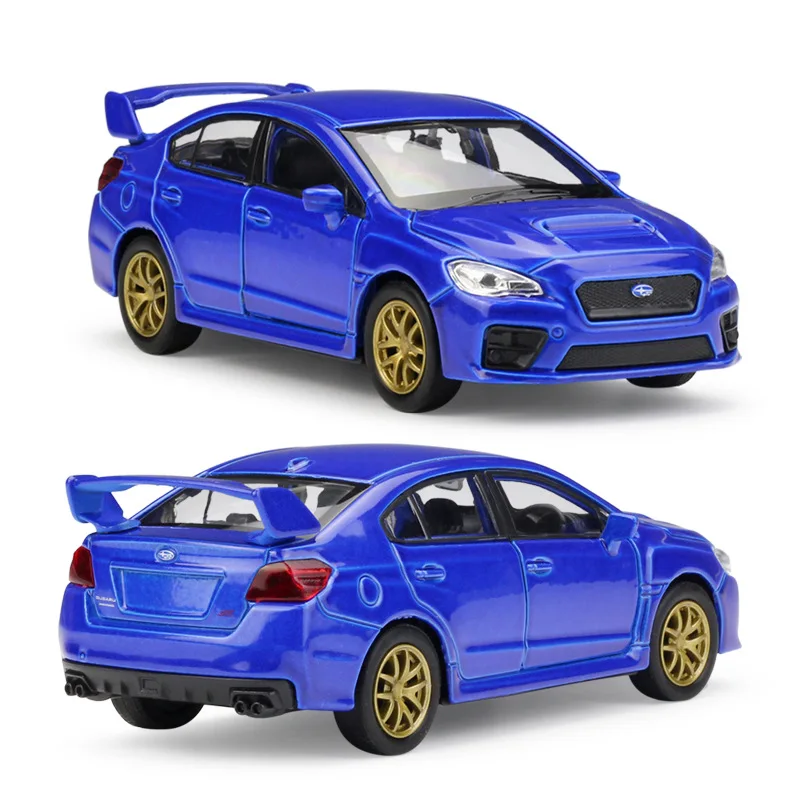 Модель автомобиля Welly в оригинальной коробке синяя литая модель Subaru WRX STI Impreza