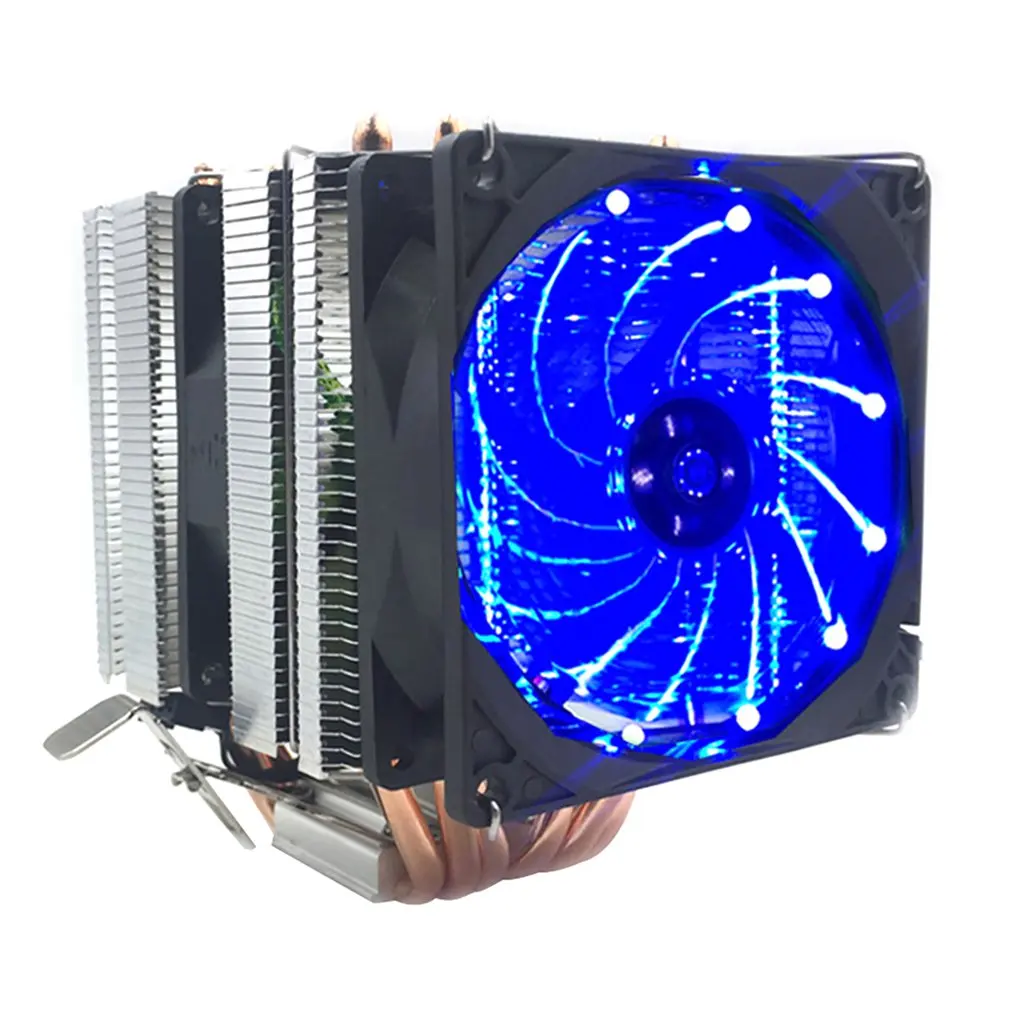 6 тепловых труб процессор радиатор AVC Чистая медь 4 линии AMD 1155 1156 компьютер процессор кулер контроль температуры один двойной ветер
