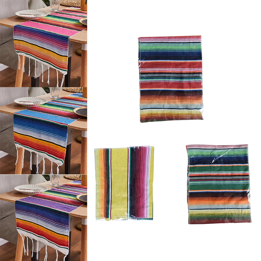 Хлопок мексиканский стол флаг одеяло Радуга полосковый волновод Тканое