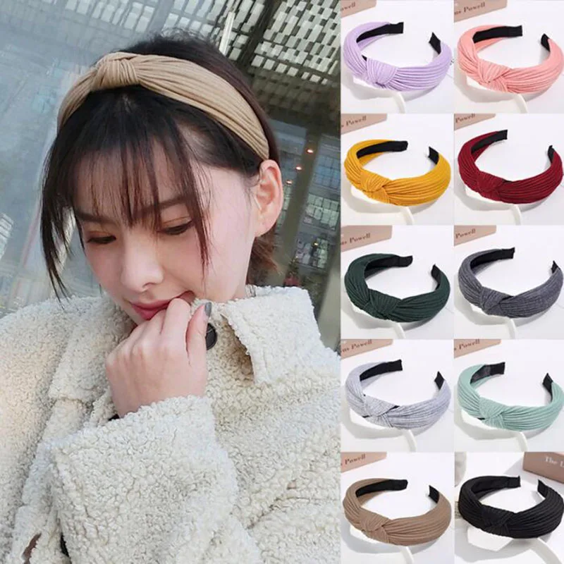 

Women Knot Cross Headband Adjustable Girls Hair Band No Sliding Knotted Head Female Four Seasons Available Lady Hair Accessories