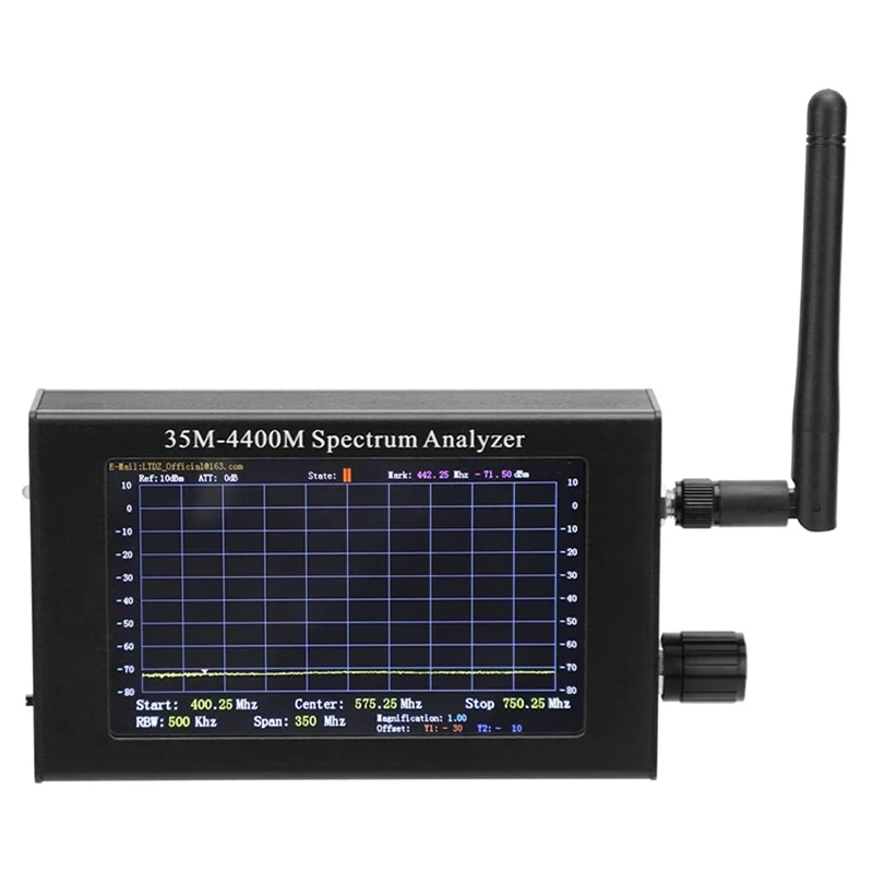 

Анализатор спектра портативные 35 м защита от короткого замыкания 4400 м 4,3 дюймов ЖК-дисплей инструмент анализа для игрушечная рация пульт ди...