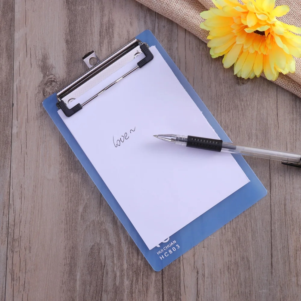 

5 Pack Mini Transparent Clipboard Tiny A6 Clip Boards Colourful Clipboard Memo Size Low Profile Clip (Random Color)