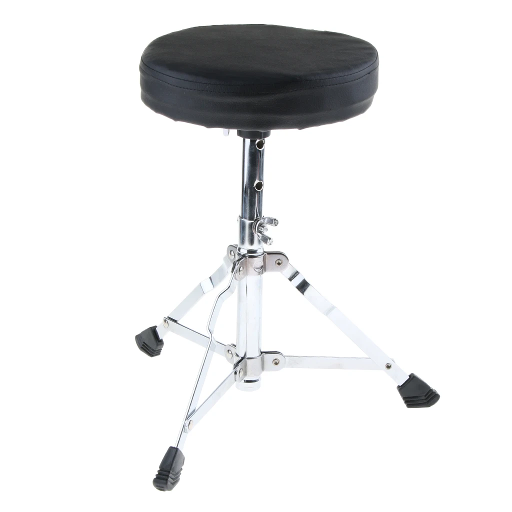 Adjustable Metal Tripod Children Padded Stool Stand Chair for Guitar Piano Drum Playing Foldable Drummer Chair Stool