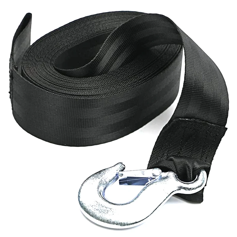 

Boat Winch Strap with Hook and Safety Latch - Loop End - 2inch x 20' -5,000Lbs for Trailer, Ship Docking