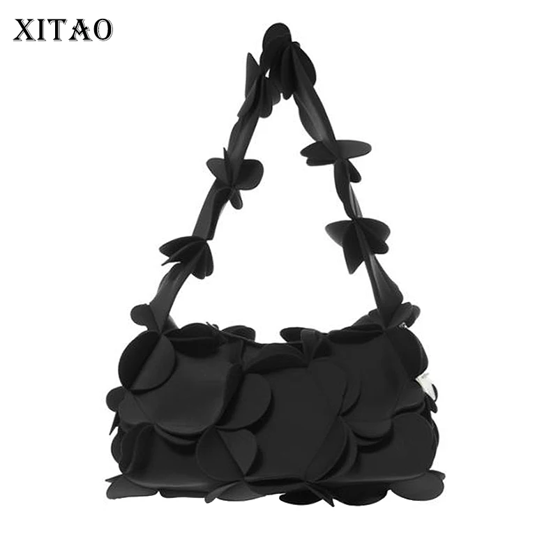 

XITAO Bow Shoulder Bag Fashion New Women Black Small Fresh Casual Style 2021 Summer Three-dimensional Petal Bag 2021 LDD2107