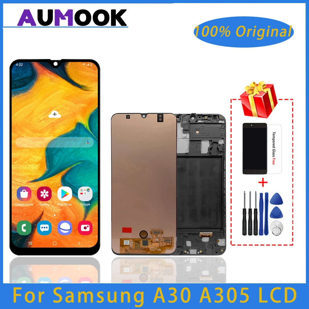 

SUPER AMOLED For Samsung GALAXY A30 LCD Display Touch Screen With Frame Digitizer Assembly Original A305/DS A305FN A305G LCD